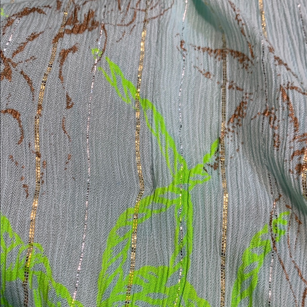 TROPICAL GLAMOUR | RANEES Printed Cover-Up Robe - Green & Blue S/M - Picture 7 of 10